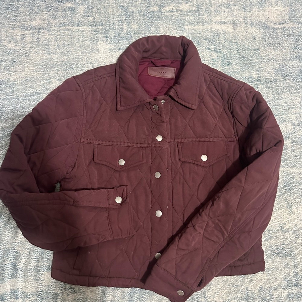 Banana Republic Quilted Wine Bomber Jacket